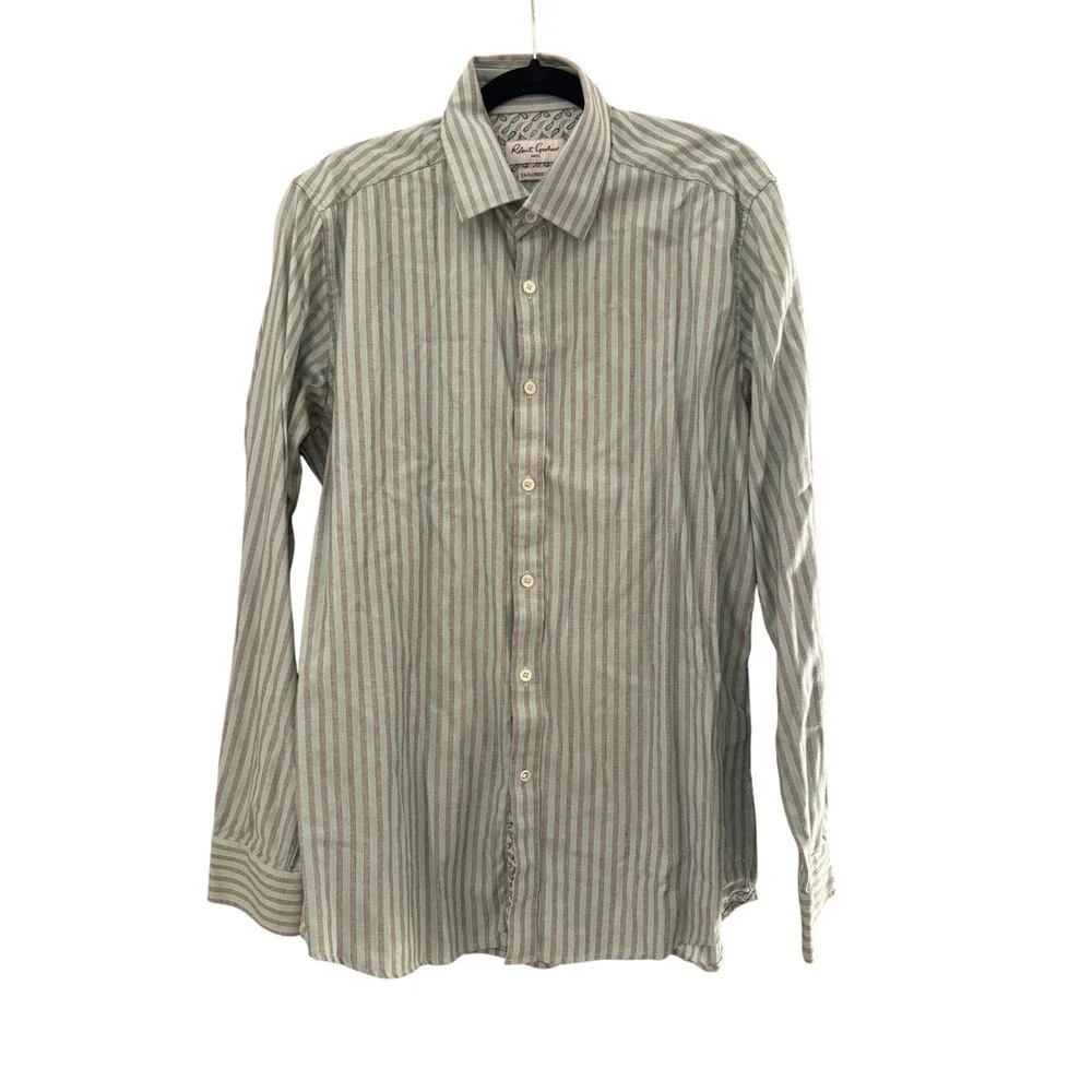 Robert Graham Tailored Fit Striped Long Sleeve Button Down Shirt Men's Large